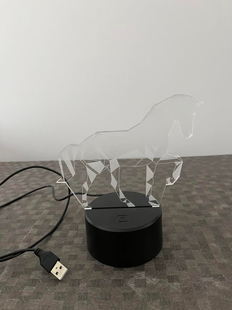 Ledlampje / nachtlampje paard in 7 kleuren, Kinderen en Baby's, Kinderkamer | Inrichting en Decoratie, Zo goed als nieuw, Ophalen of Verzenden