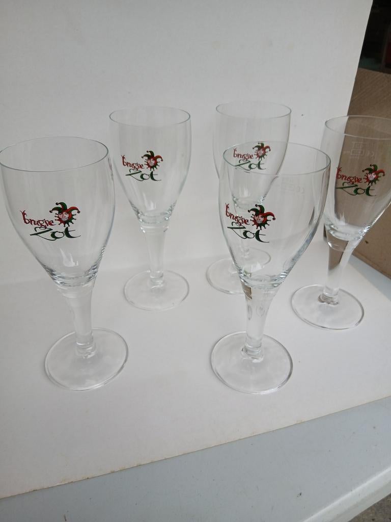 5 brugse zot glazen 0,2 cl, Verzamelen, Ophalen of Verzenden, Zo goed als nieuw