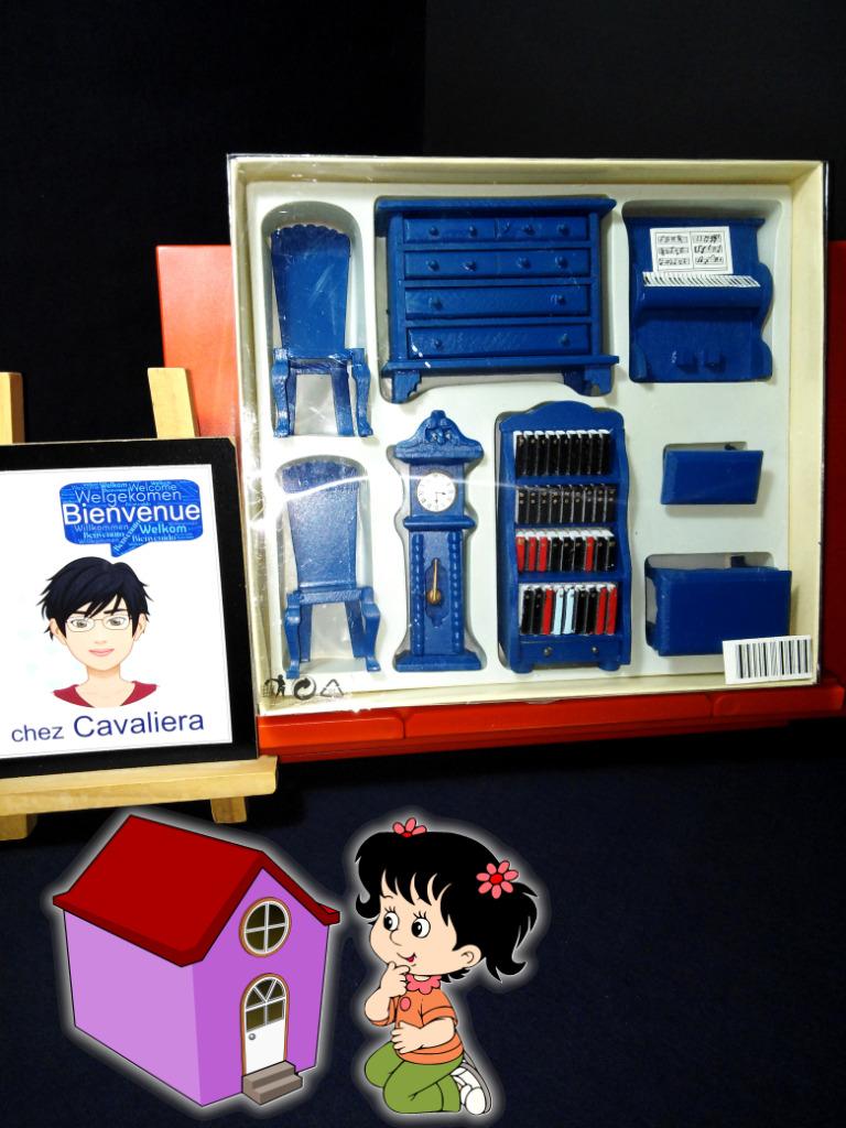 Meubles de maison de poupée en bois - Série BLEU - Marque Pa, Enlèvement ou Envoi, Neuf, Maison de poupées