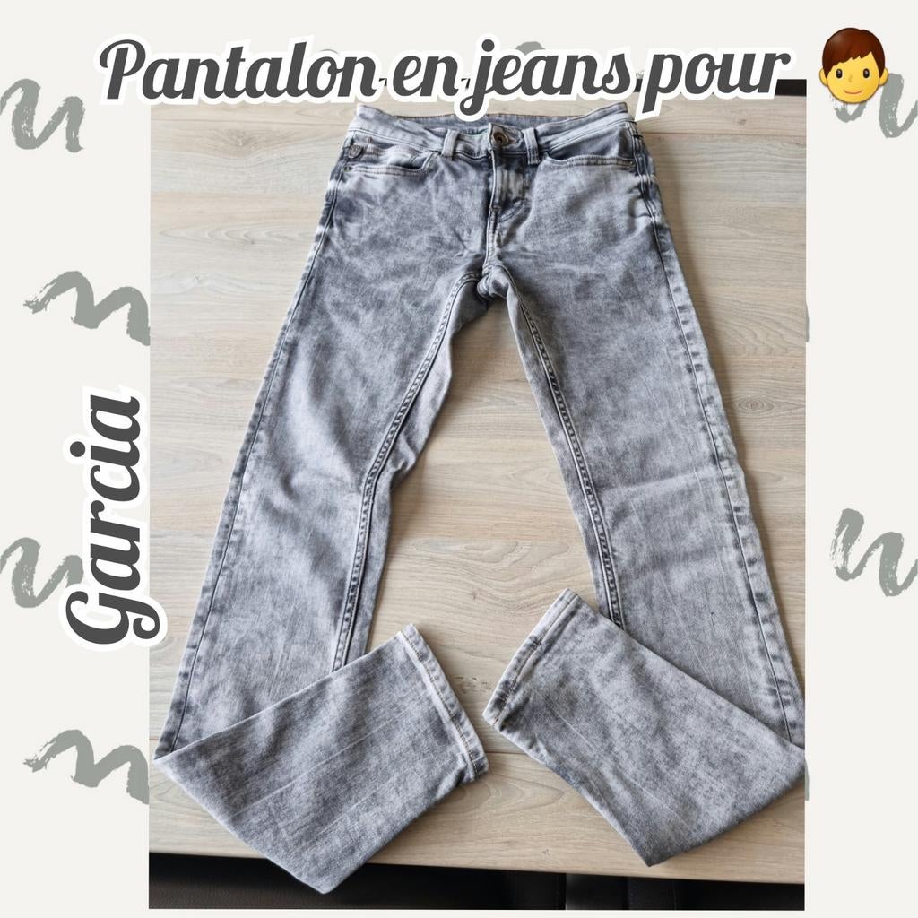 Pantalon en jeans pour garçon -gris-Garcia, Kinderen en Baby's, Kinderkleding | Maat 164, Gebruikt, Jongen, Broek, Ophalen of Verzenden