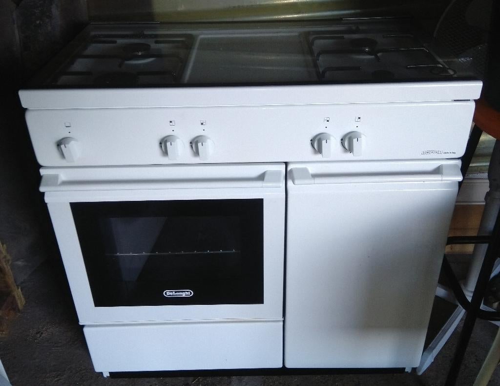 DELONGHI 6161W.3 BUTANETTE Gasfornuis met oven, Ophalen, Wit, 50 tot 100 cm, Zo goed als nieuw
