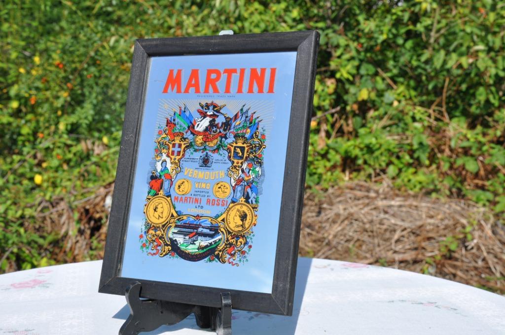 §  cadre miroir publicitaire martini, Enlèvement ou Envoi, Comme neuf, Autres types, Autres marques