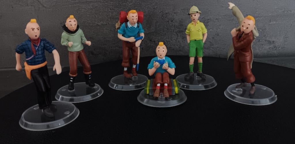 6 kuifje beeldjes, Verzamelen, Ophalen of Verzenden, Kuifje, Zo goed als nieuw, Beeldje of Figuurtje