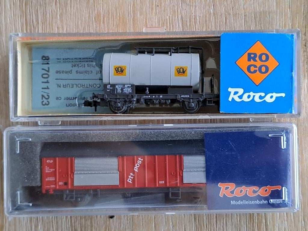 NS Nederlandse spoorwegen roco 2 x goederenwagonnen, Ophalen of Verzenden, Roco, NS