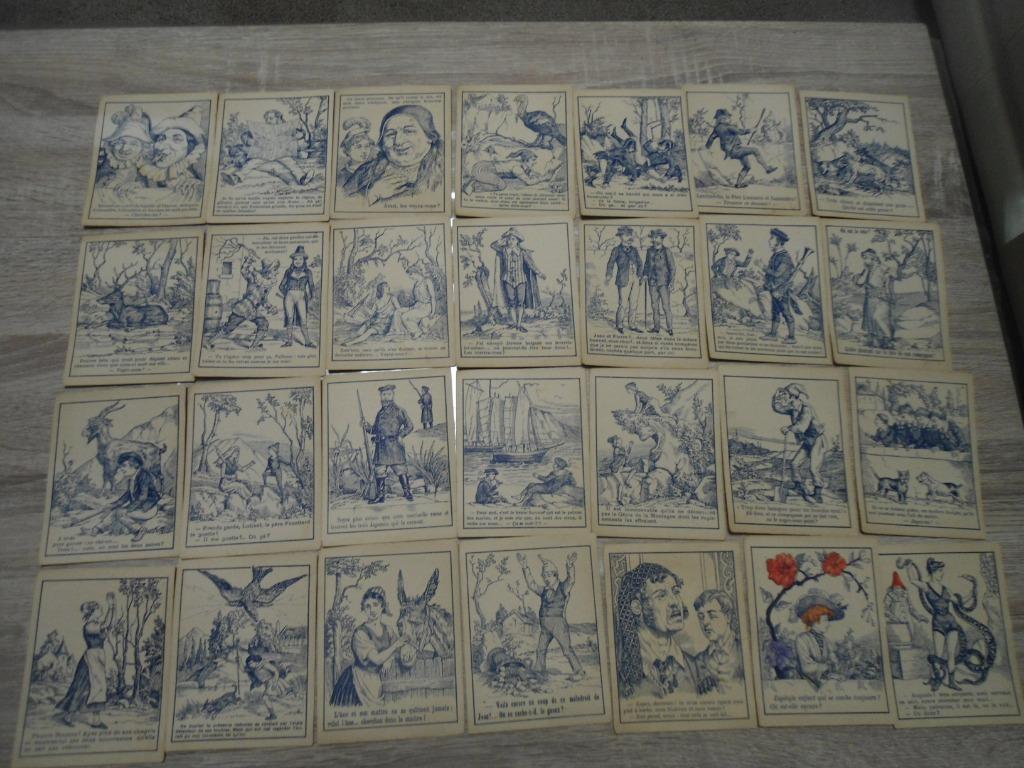 Ancien Jeu de 28 Cartes à Thème ( devinette )du début 20émé, Collections, Enlèvement ou Envoi, Utilisé, Carte(s) à jouer