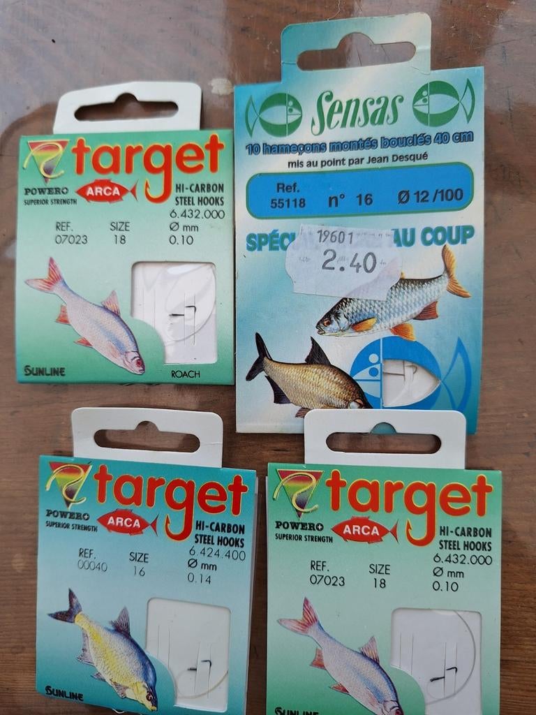 4 pakjes voorgemonteerde visdraad voorn/brasem, Watersport en Boten, Hengelsport | Algemeen, Ophalen, Zo goed als nieuw