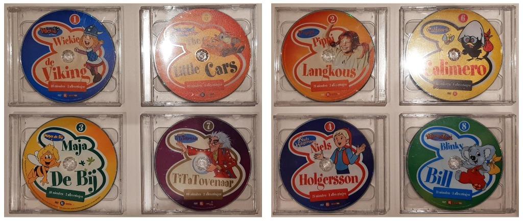 8 DVDs met gekende kinderseries uit de jaren 80 - 90, Ophalen, Zo goed als nieuw, Overige soorten