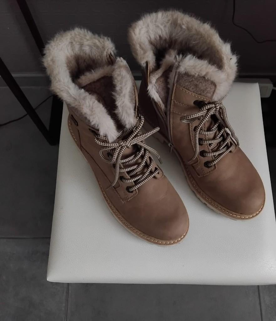 Veterboots dames,l.bruin,Remonte,gevoerd met wol,,maat 40., Enlèvement ou Envoi, Remonte, Comme neuf, Brun