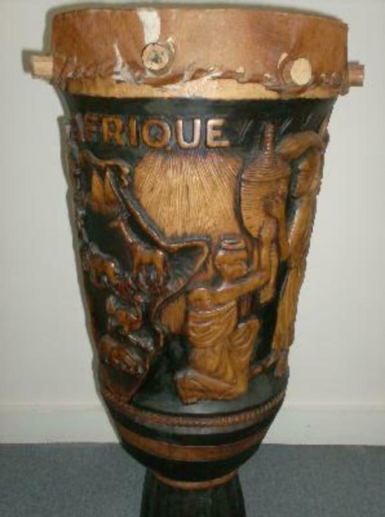 2 tambours art africain, Antiek en Kunst, Ophalen