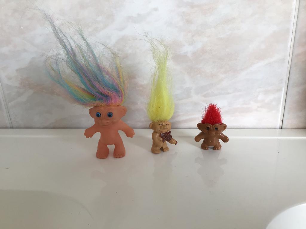 Vintage trollen, 4 stuks, Verzamelen, Poppetjes en Figuurtjes, Ophalen of Verzenden, Zo goed als nieuw