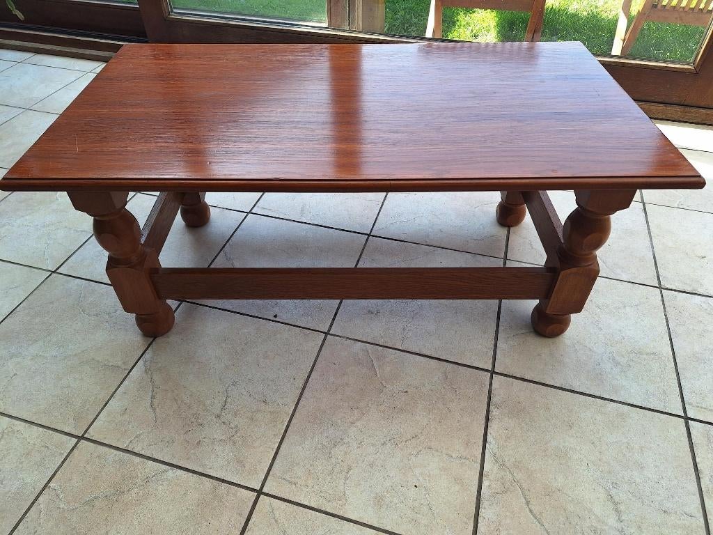 Table basse de salon en bois massif – style rustique, 100 à 150 cm, Moins de 50 cm, Utilisé, 50 à 100 cm