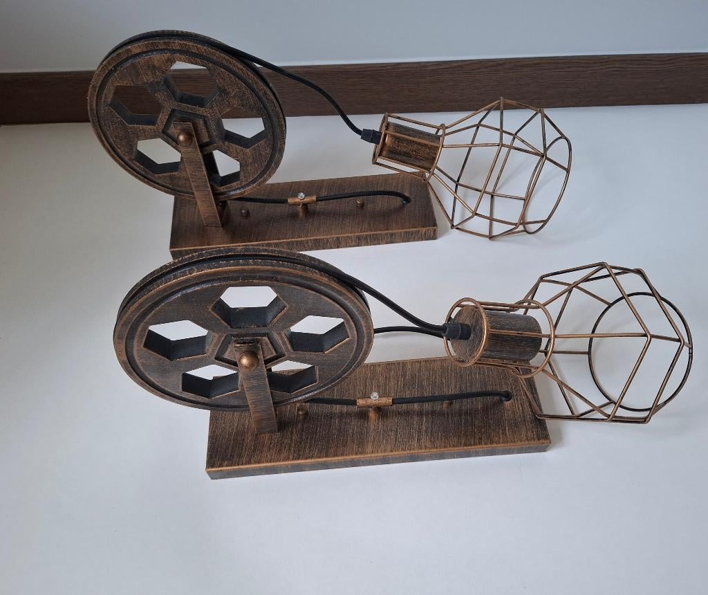 Industriele wandlampen (set van 2), Ophalen of Verzenden, Zo goed als nieuw, Metaal, Industrieel
