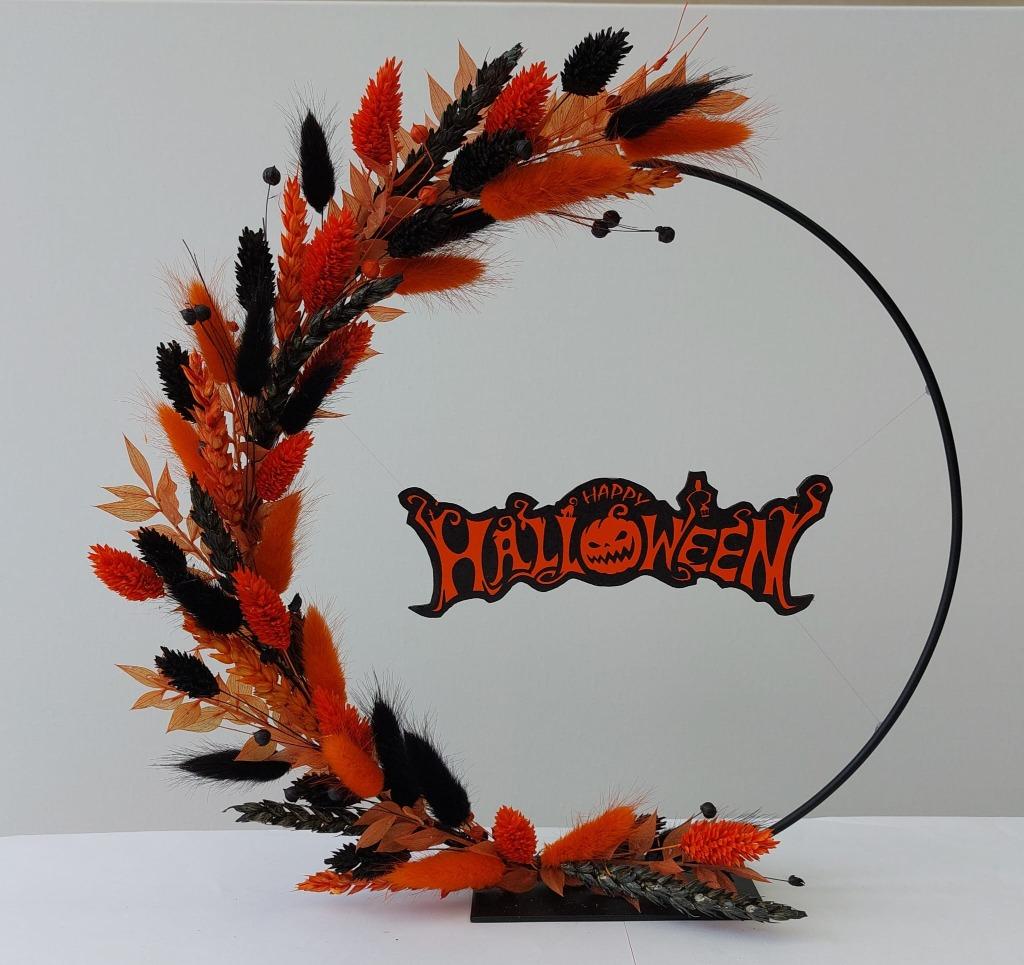 HALLOWEEN hoepel met droogbloemen, Ophalen of Verzenden, Nieuw