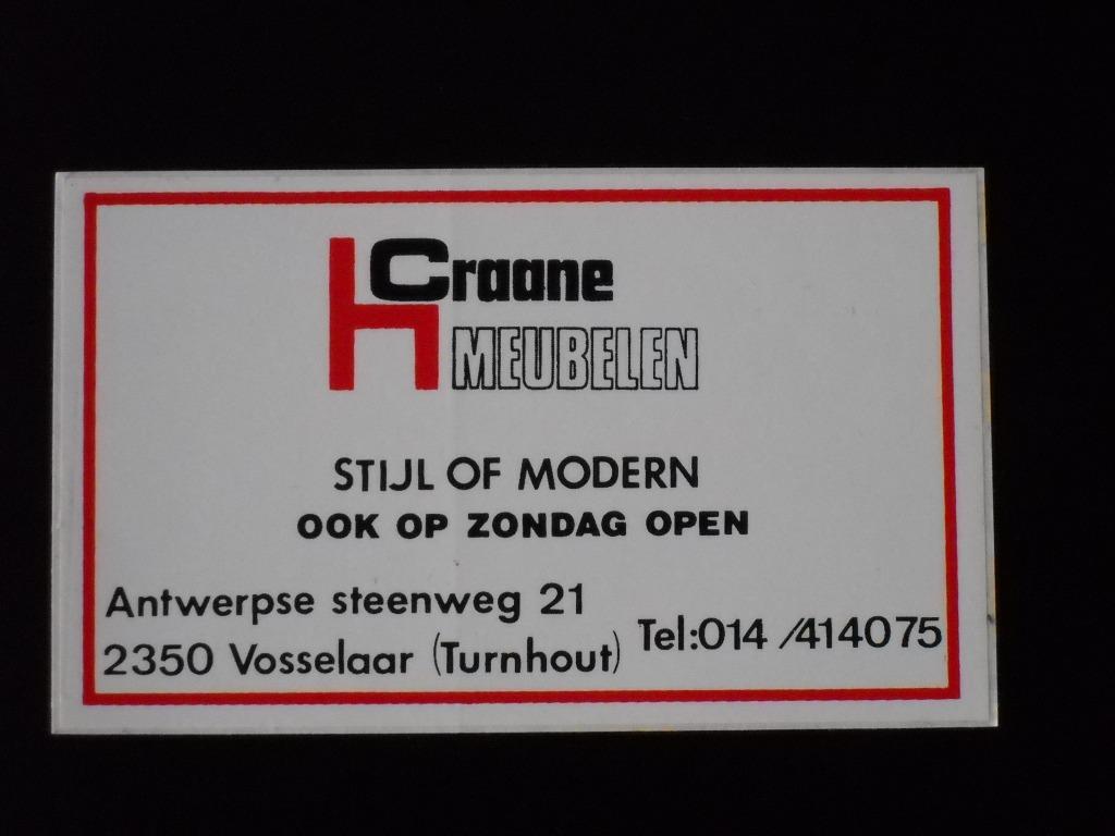 ancien autocollant meuble Craane, Vosselaar, Collections, Enlèvement ou Envoi, Neuf, Société ou Association