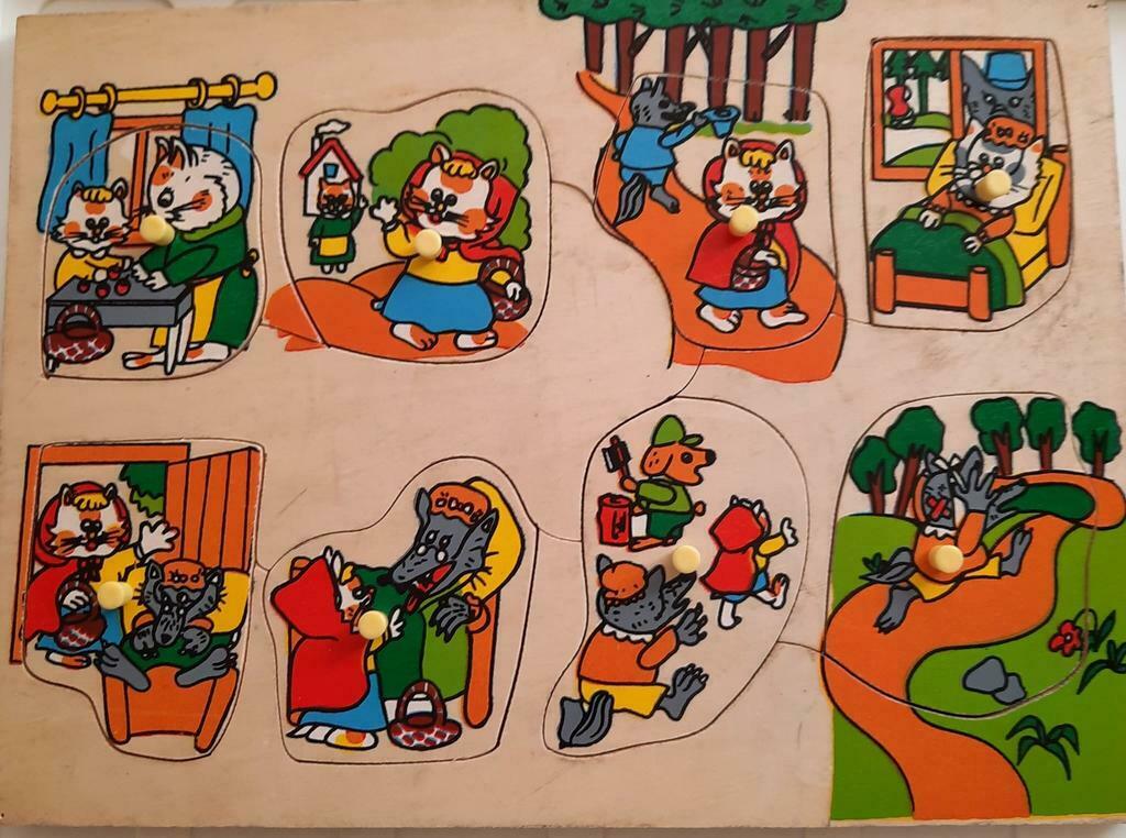 HOUTEN PUZZEL MET TOPPEN, Ophalen of Verzenden