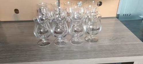 Vintage Verre Duvel-lettres dorées/13 pièces-aussi par pièce, Enlèvement, Utilisé, Verre à bière