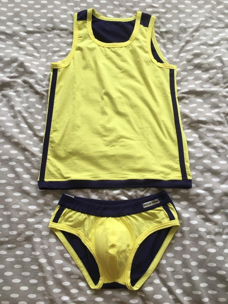 Griekse slip/tanktop dubbelzijdig - merk Modus Vivendi - L, Verzenden, Geel, Modus Vivendi, Slip