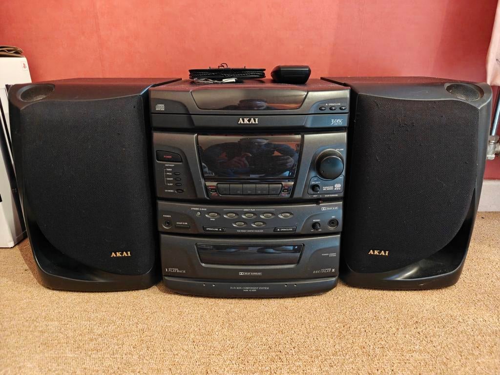 Chaîne Hi-Fi AKAI, Haut-parleurs, Micro chaîne, Enlèvement, Utilisé