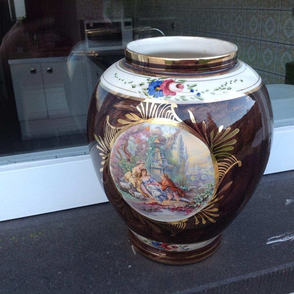 antieke speciale vaas  H Bequet Quaregnon, Antiek en Kunst, Ophalen of Verzenden