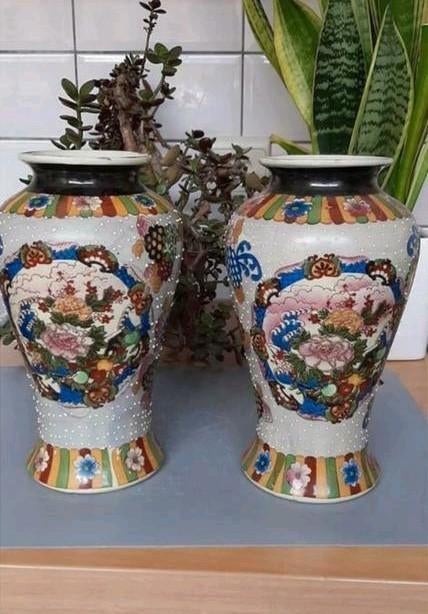 Setje van 2 Chinese vaasjes vintage, Ophalen of Verzenden