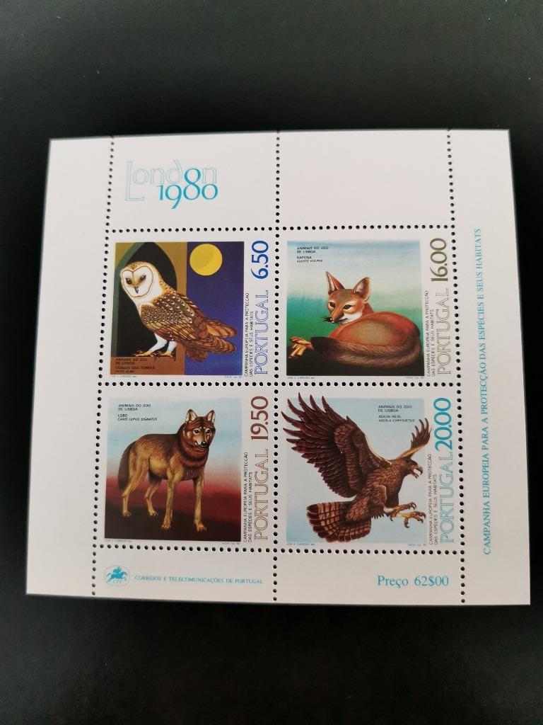 Portugal 1980 - wilde dieren, vogels, uil, vos, wolf **, Ophalen of Verzenden, Portugal, Postfris