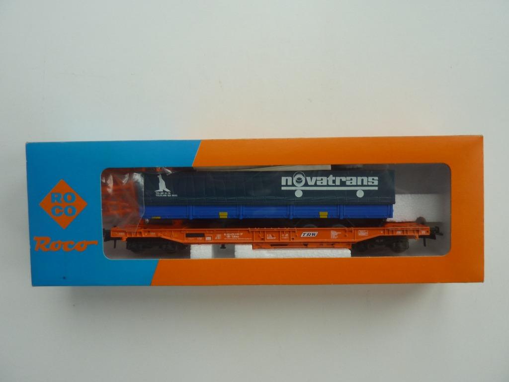 Roco HO 44311E draagwagen met oplegger, Ophalen of Verzenden, Gebruikt, Wagon, Roco