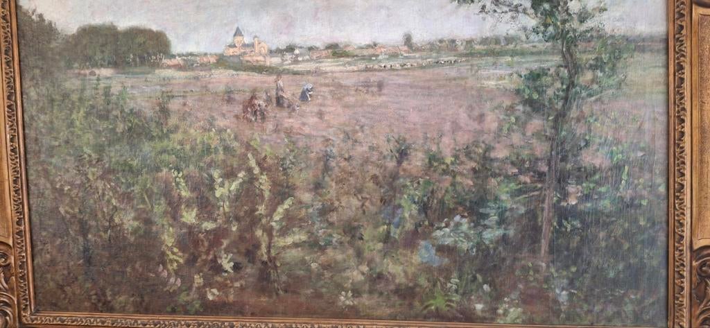Landschap met figuren, Antiek en Kunst, Ophalen of Verzenden