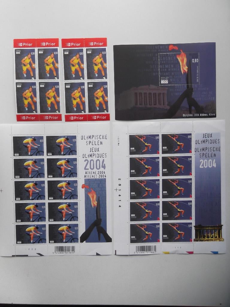 3303-3305+BL114 Olympische Spelen Athene Jeux Olympiques MNH, Enlèvement ou Envoi, Non oblitéré, Timbre-poste, Jeux olympiques