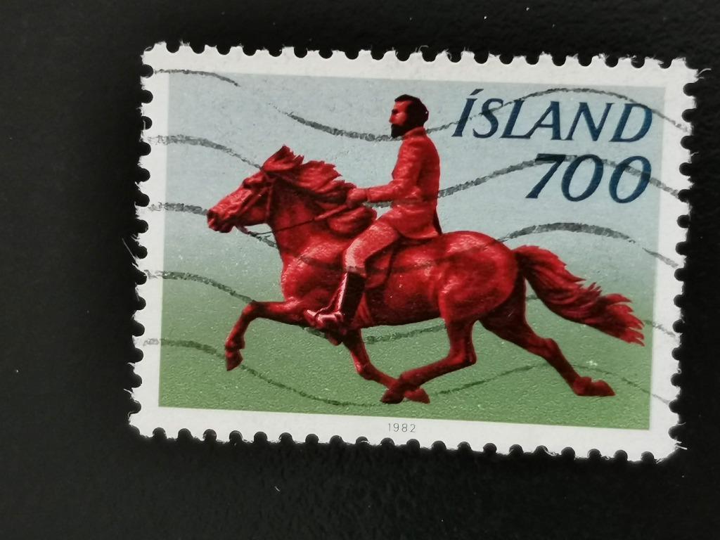 Islande 1982 - Cavalier de poney islandais, Timbres & Monnaies, Timbres | Europe | Scandinavie, Enlèvement ou Envoi, Islande, Affranchi