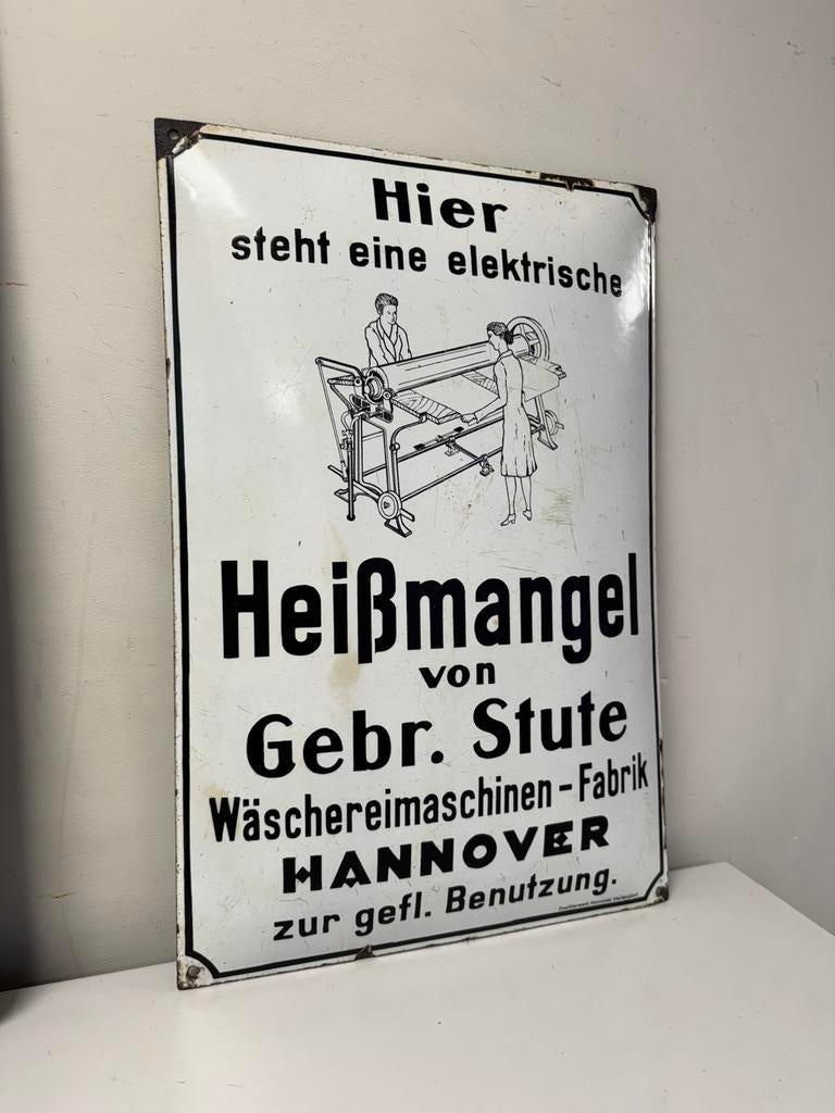 Assiette en émail antique Heissmangel, Enlèvement ou Envoi