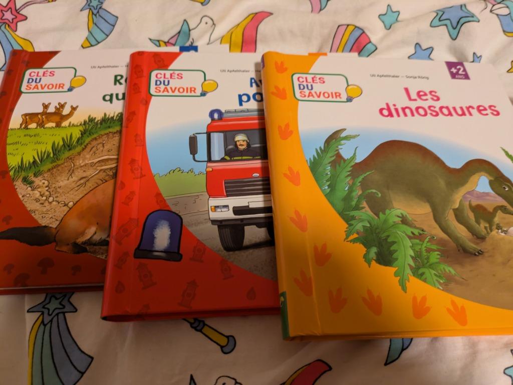 Clés du savoir 3x livres Dino pompier animaux, Enlèvement ou Envoi, Comme neuf, 2 à 3 ans