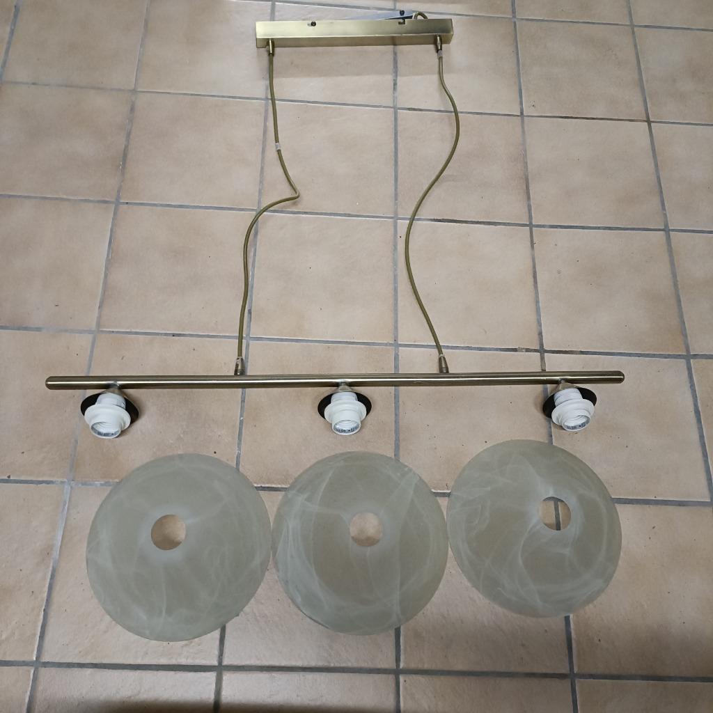 Luminaire suspendu métal brossé doré, Enlèvement, Métal