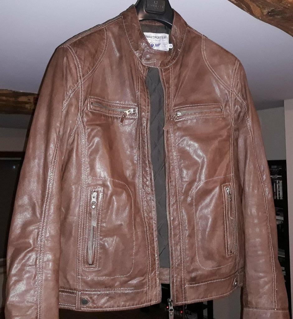 Veste en cuir Freeman T. Porter XXL, Vêtements | Hommes, Pulls & Vestes, Comme neuf, Brun, Autre, Enlèvement