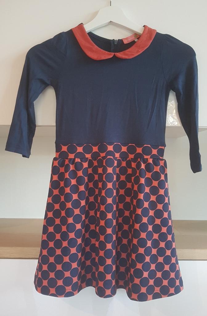 Blauw, terracotta jurkje (maat: 122), Princess Zoe, Meisje, Ophalen of Verzenden, Zo goed als nieuw