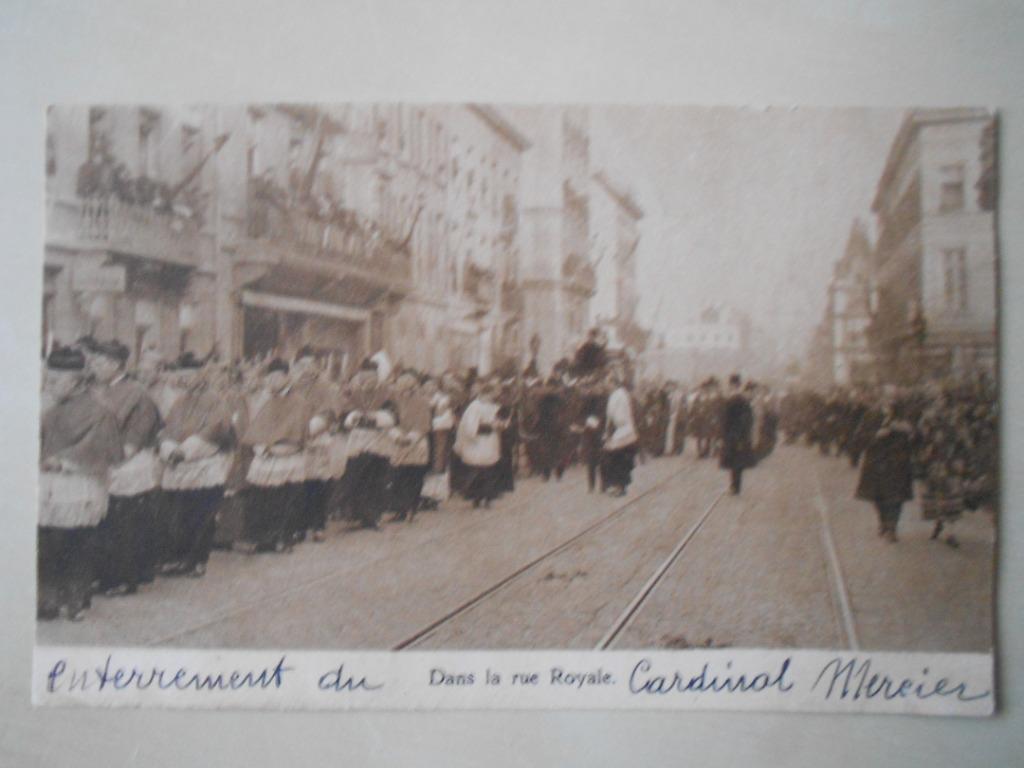 Begrafenis van kardinaal Mercier (1926); straatbeeld, Verzamelen, Ophalen of Verzenden, 1920 tot 1940, Ongelopen, Brussel (Gewest)