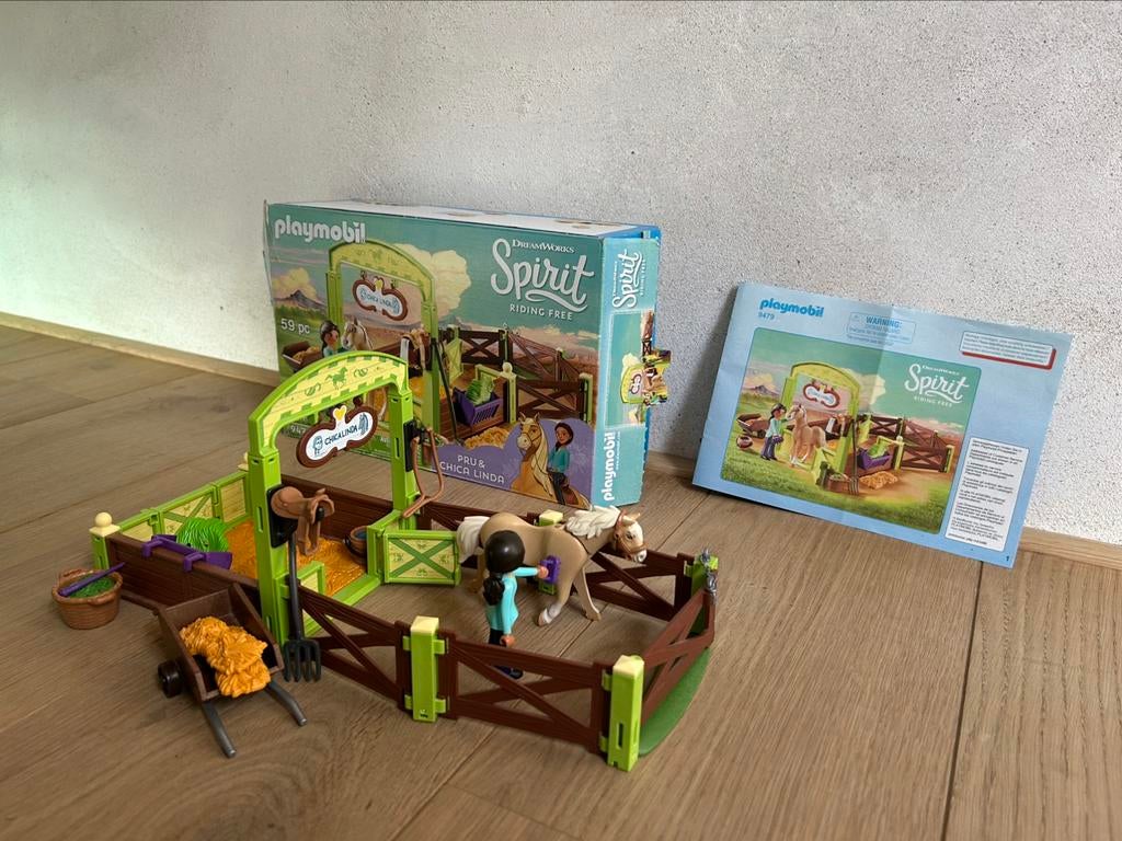 Playmobil - spirit - 9479 - Pru en Chicalinda met paardenbox, Ophalen, Zo goed als nieuw
