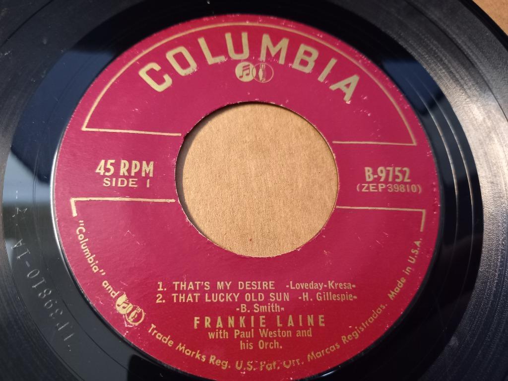 Frankie Laine ‎– That's My Desire - Ep '7, Enlèvement ou Envoi, Utilisé, 7 pouces, EP