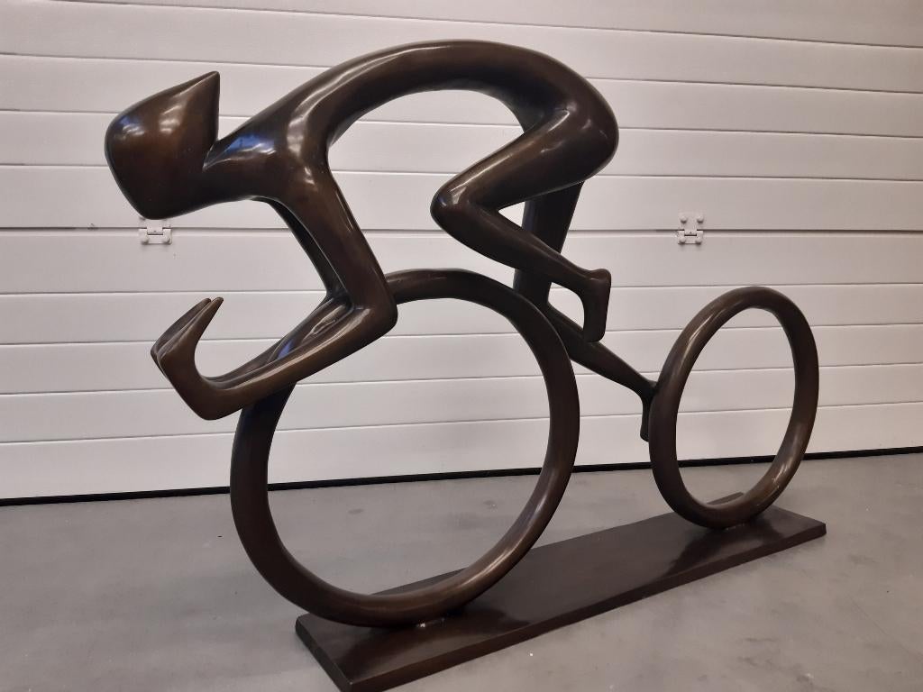 BRONZEN FIETSER / WIELRENNER AAN ONGEZIENE LAGE PRIJS KOOPJE, Antiek en Kunst, Ophalen of Verzenden, Modern, Brons
