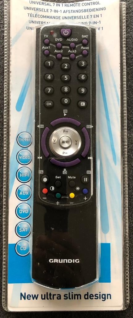 Universele afstandsbediening Grundig 7-in-1 (NIEUW), TV, Hi-fi & Vidéo, Télécommandes, Enlèvement, Neuf, Universel, Lecteur média