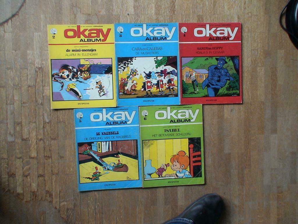 Okay Albums 2 tot en met 6, Boeken, Stripverhalen, Meerdere stripboeken, Ophalen of Verzenden, Gelezen