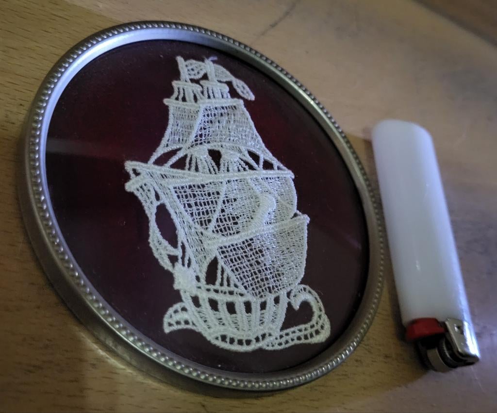 oude hand borduurwerk, Hobby en Vrije tijd, Borduren en Borduurmachines, Ophalen of Verzenden, Gebruikt