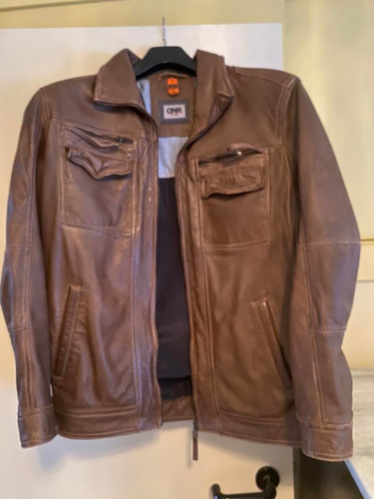 Korte zware lederen herenkleding, Ophalen, Zo goed als nieuw