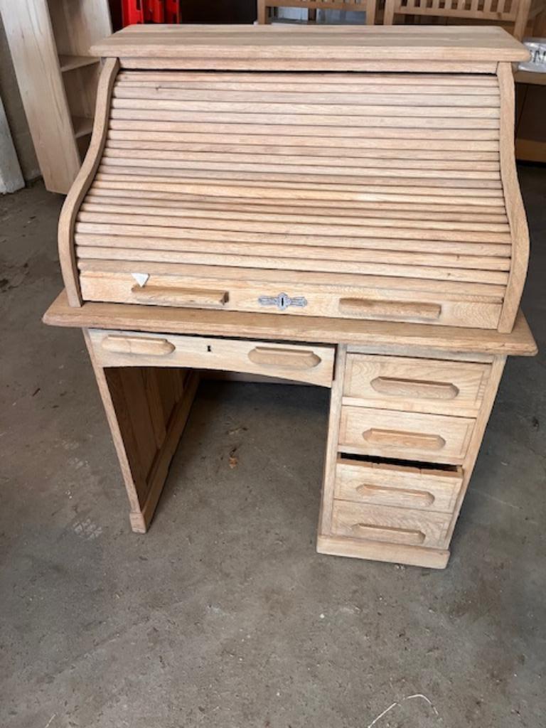Eiken bureautje - gezandstraald - B 92 cm x H 1m14 x D 76 cm, Enlèvement