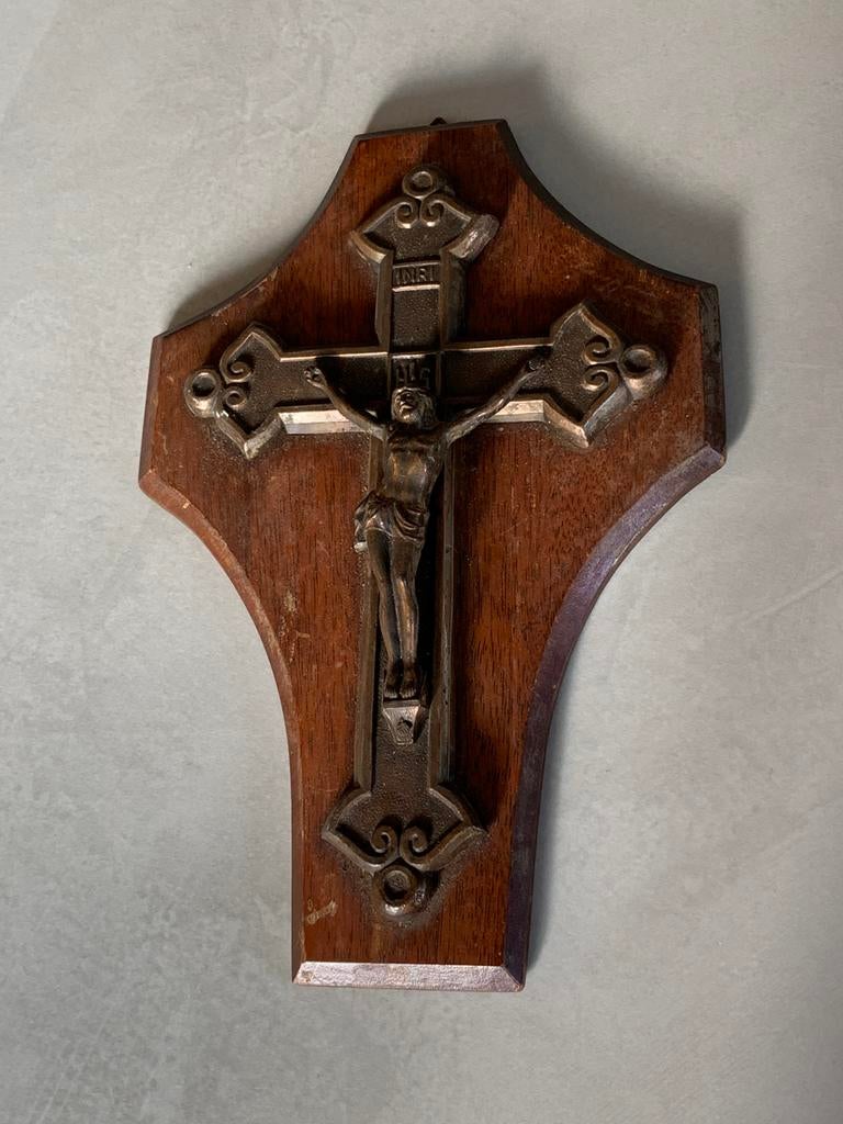 vintage of antiek kruisbeeld (crucifix), Collections, Enlèvement ou Envoi, Comme neuf