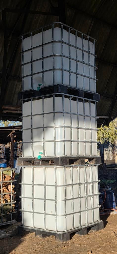 IBC container / watervat op kunststof pallet - 1.000 liter, Ophalen, Kunststof