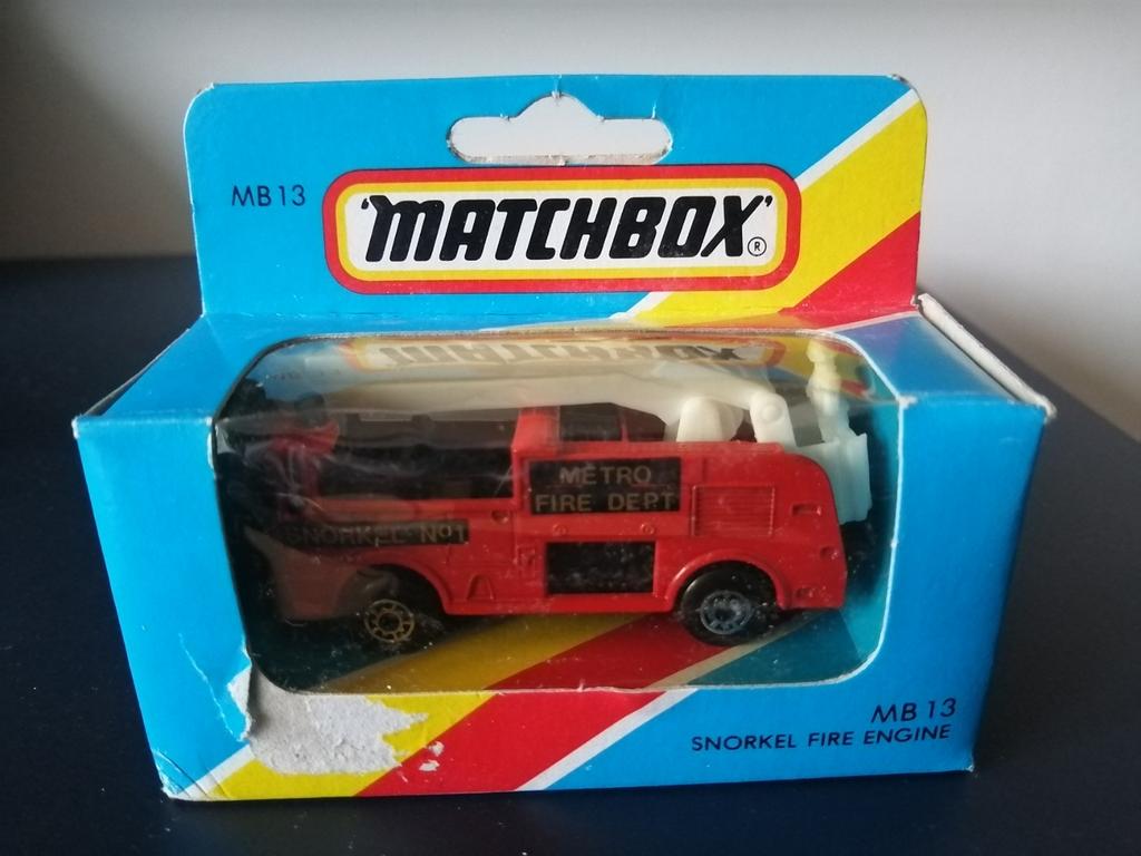 Moteur de pompier Matchbox MB 13 Snorkel en boîte, Enlèvement ou Envoi