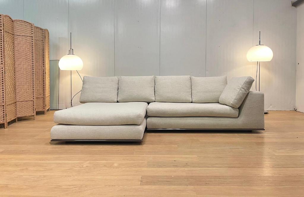 Minotti Hamilton canapé d’angle avec daybed – PN: 19.500 €, Neuf, Quatre personnes ou plus, Tissus, Design Bankstellen Minotti