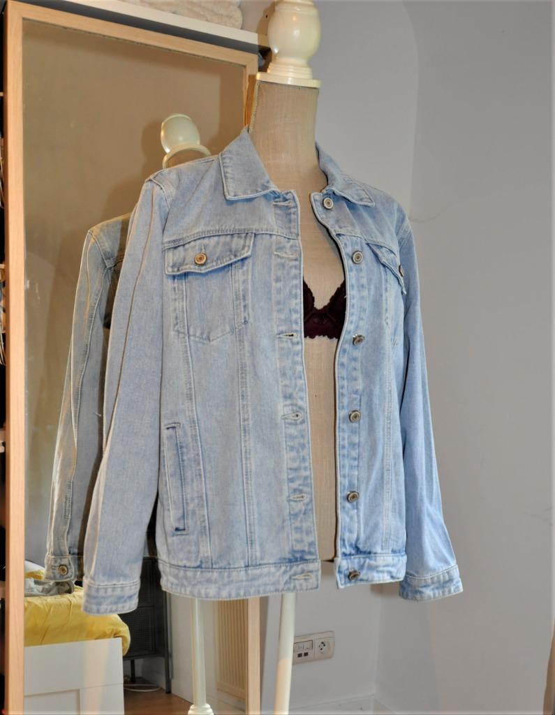 Veste jeans bleu clair t.M tb état, Enlèvement ou Envoi, Comme neuf, Taille 38/40 (M), Bleu