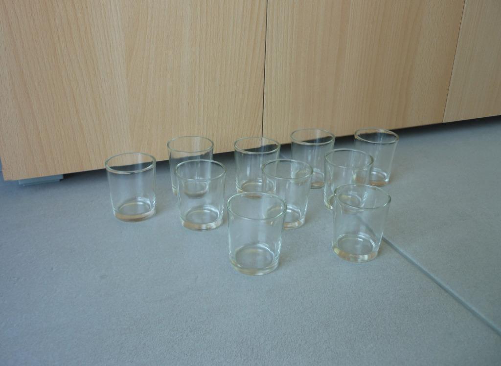 Set van 10 theelichtjes glaasjes glazen, Ophalen of Verzenden, Kandelaar