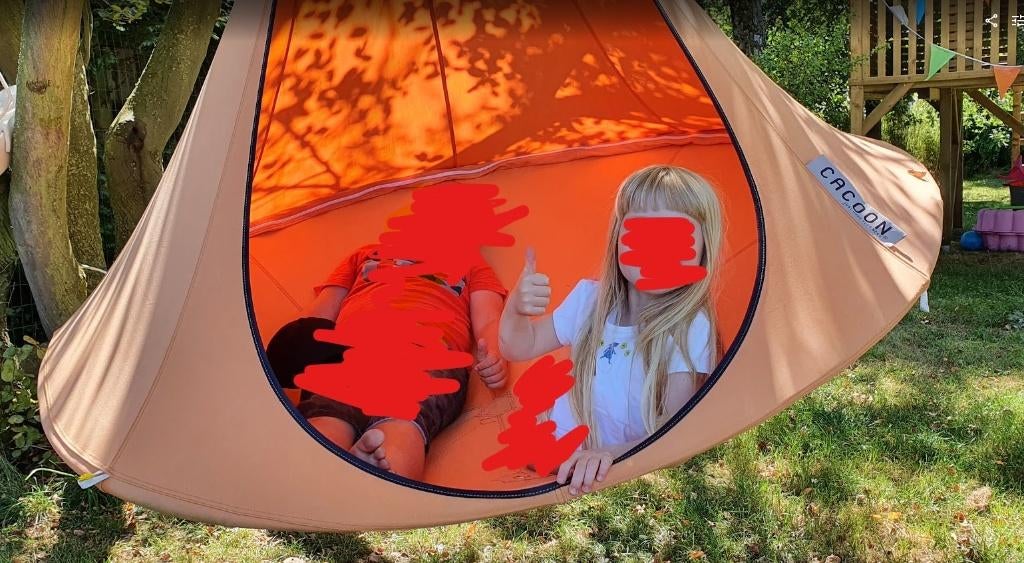 Cacoon single oranje hangtent/vogelnest, Ophalen, Gebruikt, Binnen, Opvouwbaar